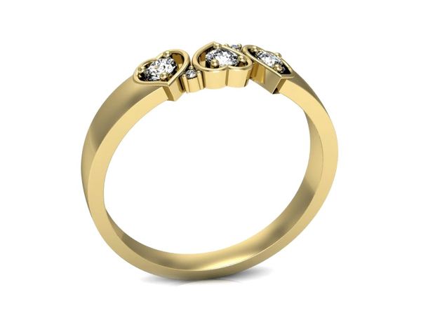 Unikalny Pierścionek zaręczynowy z brylantami żółte złoto 585 - P15094Z