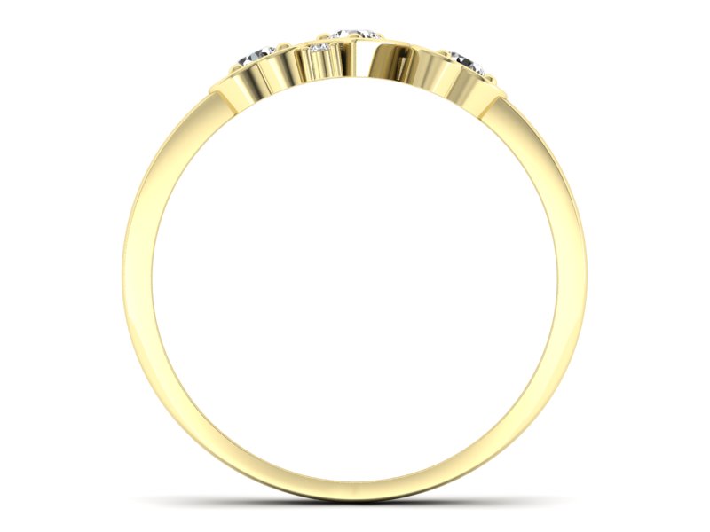 Pierścionek zaręczynowy z brylantami żółte złoto - P15094Z — zdjęcie 2