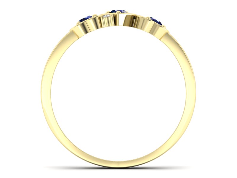 Złoty pierścionek z szafirem i brylantami złoty - p15094zsz — zdjęcie 2