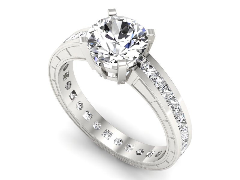 Pierścionek zaręczynowy z diamentami - p15095b_p — zdjęcie 3