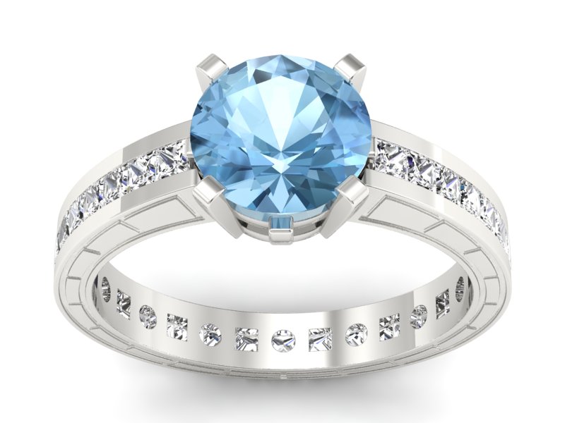 Pierścionek z topazem i diamentami - p15095ba