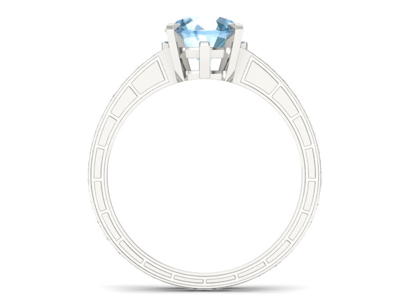 Pierścionek z topazem i diamentami - p15095ba — zdjęcie 2