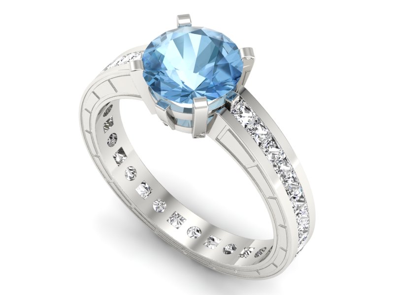 Pierścionek z topazem i diamentami - p15095ba — zdjęcie 3