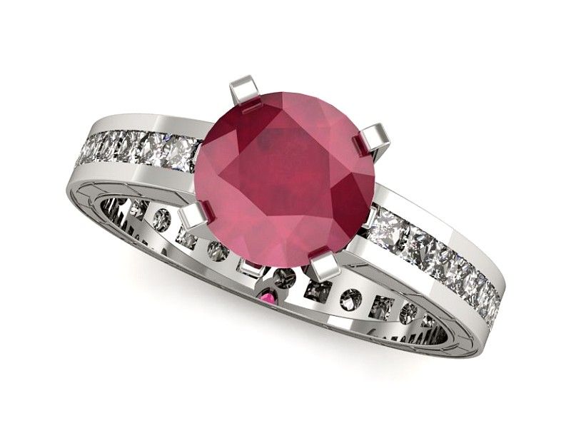 Pierścionek z rubinem i diamentami rubin princessa - p15095br - 1