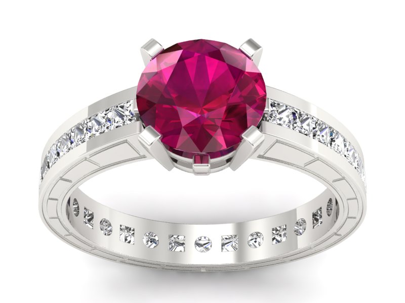 Pierścionek z rubinem i diamentami - p15095br