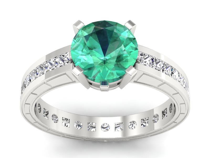 Pierścionek zaręczynowy ze szmaragdem - p15095bsm
