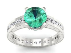 Pierścionek zaręczynowy ze szmaragdem - p15095bsm