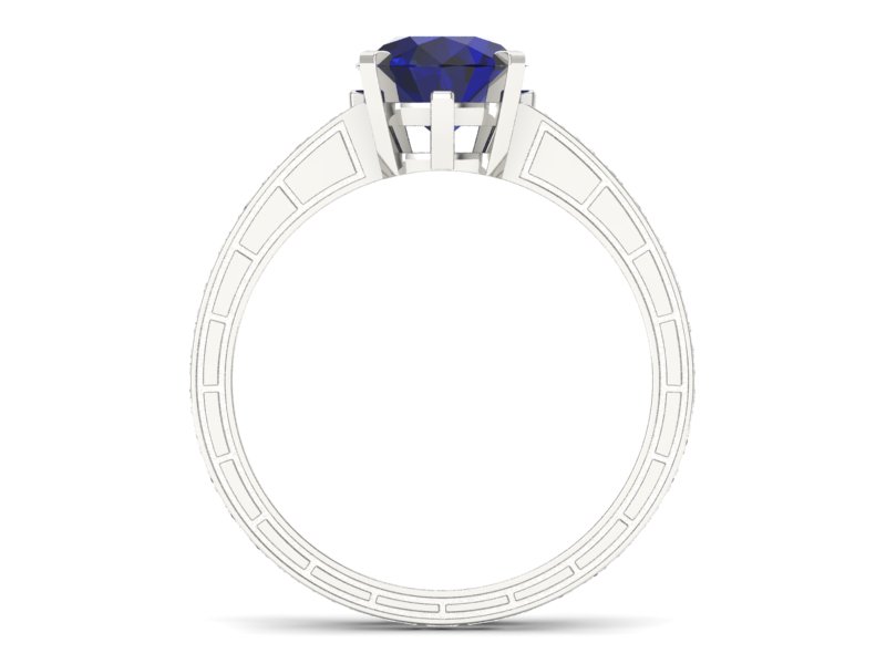 Złoty pierścionek ze spinelem i diamentami - p15095bsp — zdjęcie 2