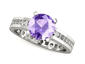 Pierścionek zaręczynowy z tanzanitem i diamentami - p15095bt - 1