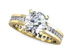 Pierścionek zaręczynowy z diamentami złoto 585 - p15095z