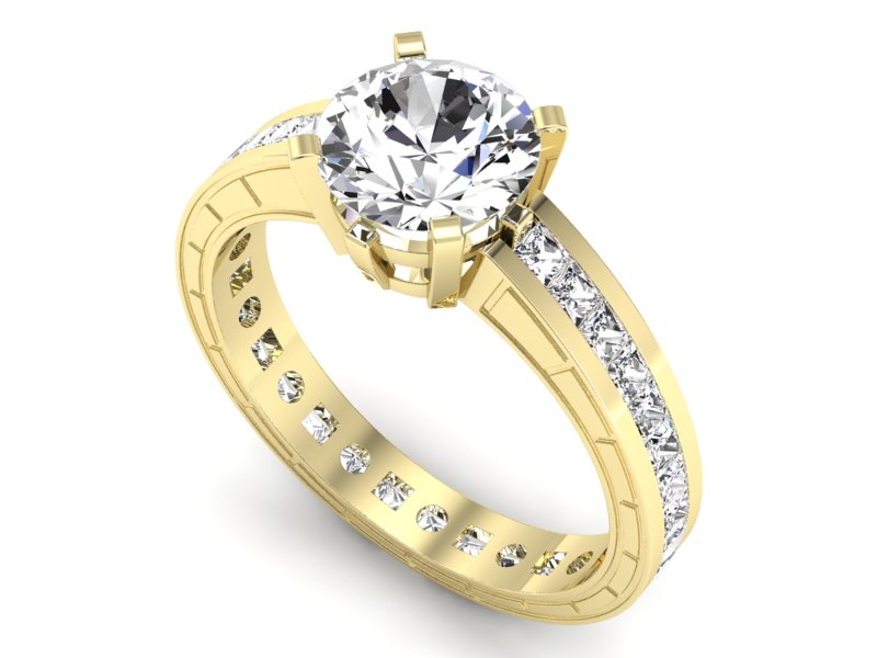 Pierścionek zaręczynowy z diamentami - p15095z — zdjęcie 3