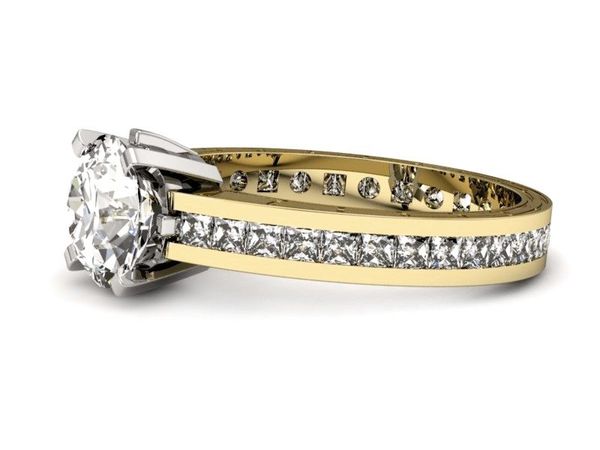 Pierścionek zaręczynowy z diamentami złoto 585 - p15095zb