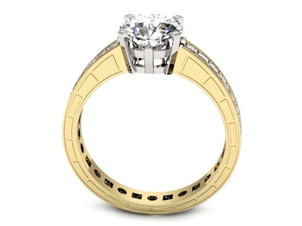Pierścionek zaręczynowy z diamentami złoto 585 - p15095zb