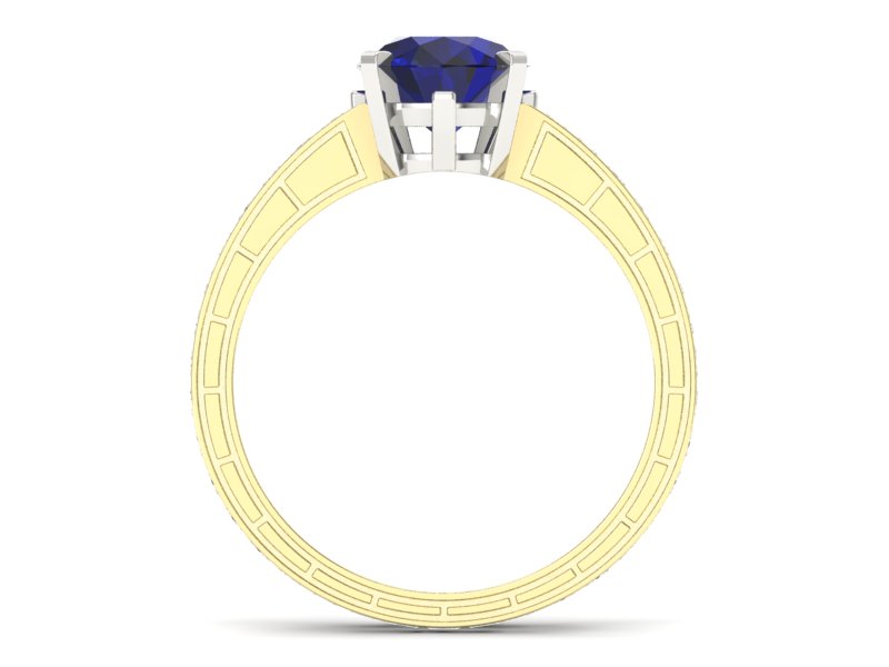 Złoty pierścionek ze spinelem i diamentami - p15095zbsp — zdjęcie 2