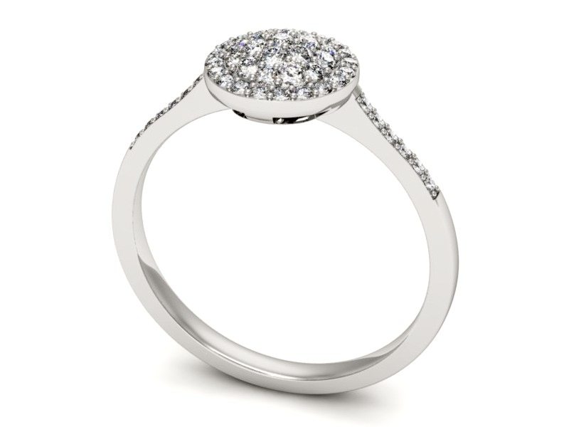 Pierścionek zaręczynowy z brylantami - P15096B — zdjęcie 3