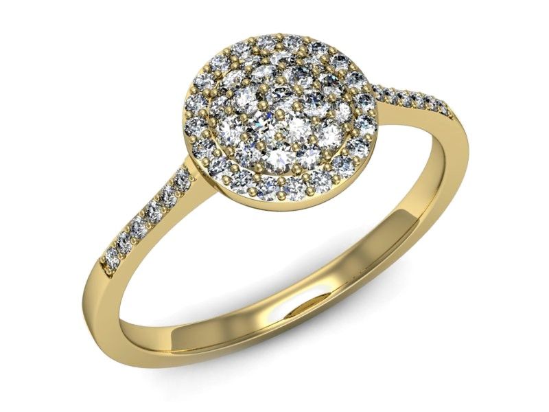 Pierścionek zaręczynowy z brylantami żółte złoto próba 585 - P15096Z - 1