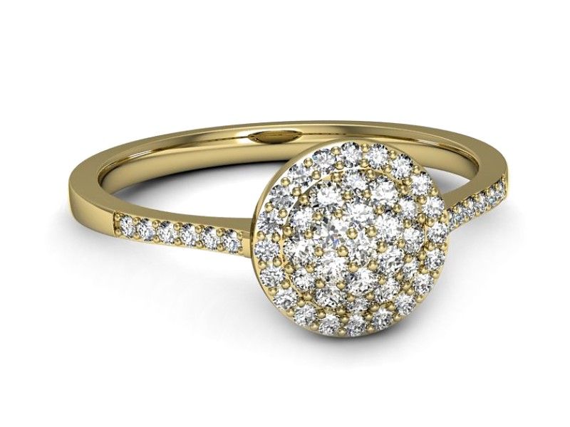Pierścionek zaręczynowy z brylantami żółte złoto próba 585 - P15096Z - 2
