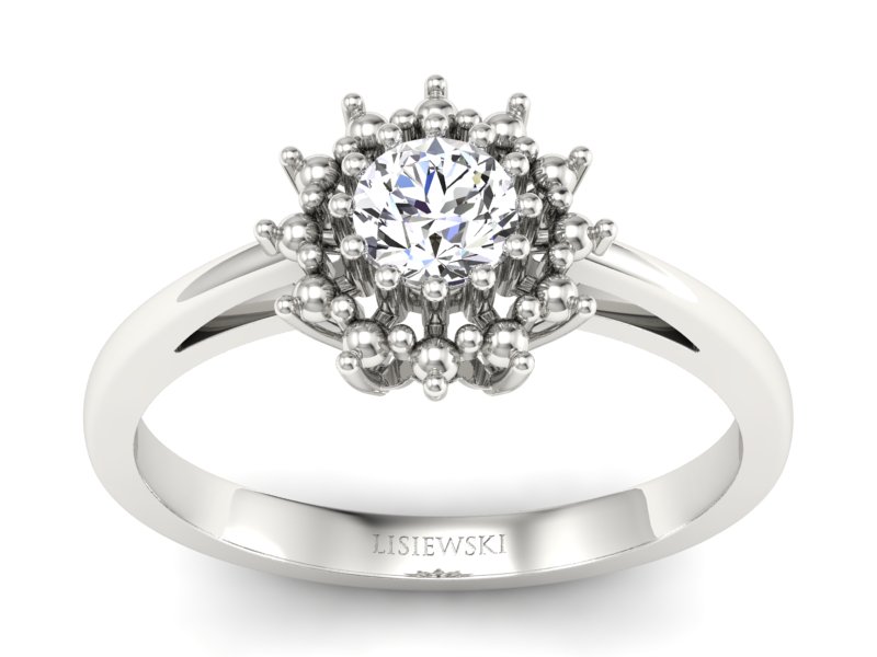 Pierścionek zaręczynowy z brylantem białe - P15097B