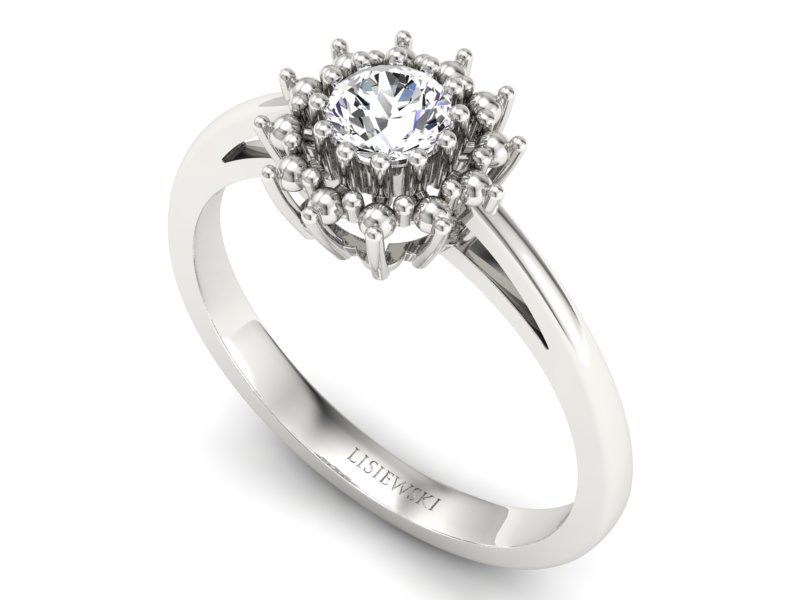 Pierścionek zaręczynowy z brylantem białe - P15097B — zdjęcie 3