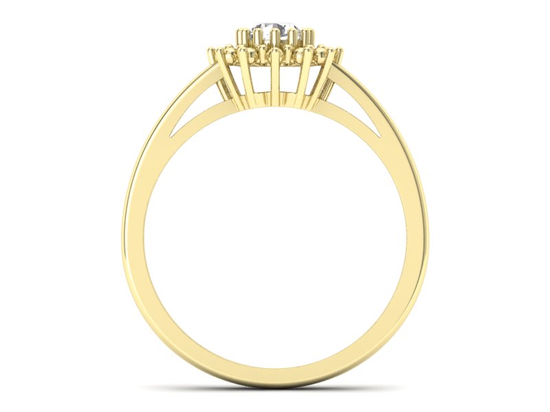 Złoty pierścionek z brylantem żółte złoto - P15097Z — zdjęcie 2