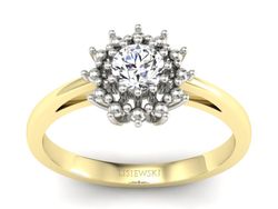 Pierścionek z diamentem żółte i białe złoto - P15097ZB