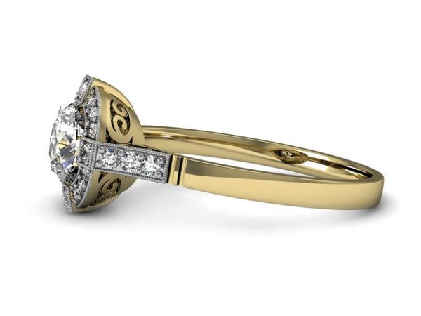 Pierścionek zaręczynowy z brylantami złoto 585 - p15098zrod