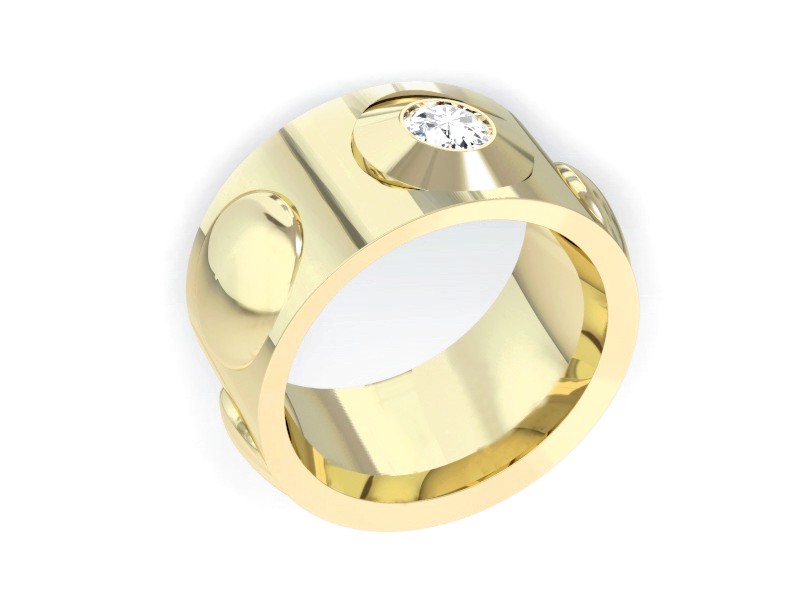 Obrączka z brylantem żółte złoto - P15100Z