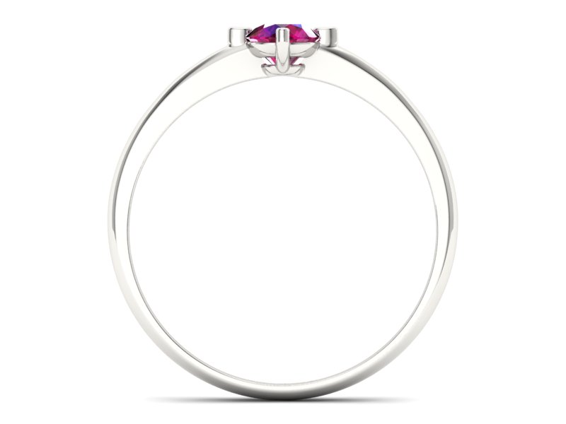 Złoty pierścionek z rubinem białe złoto - p15101br — zdjęcie 2