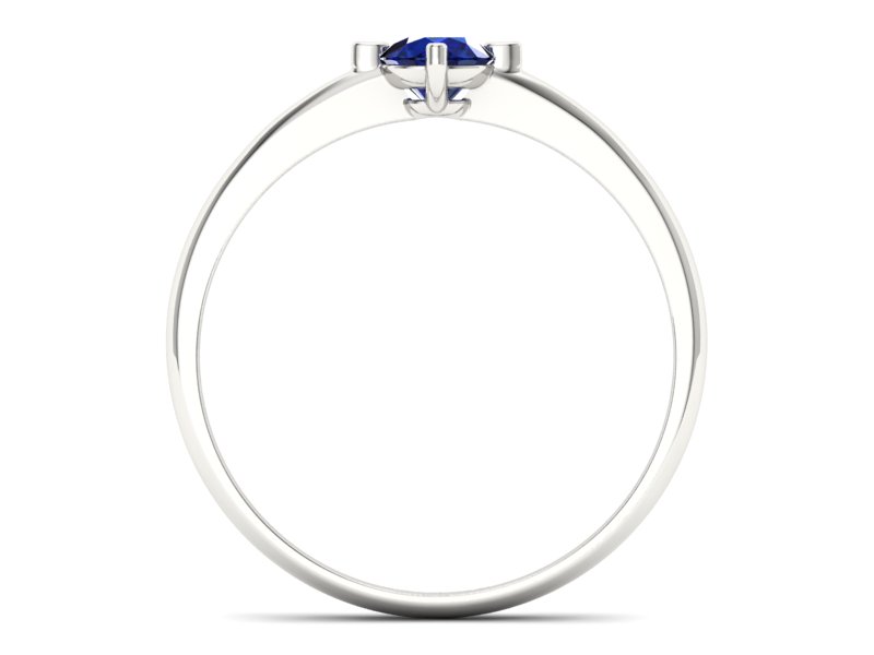 Złoty pierścionek z szafirem białe złoto - p15101bsz — zdjęcie 2