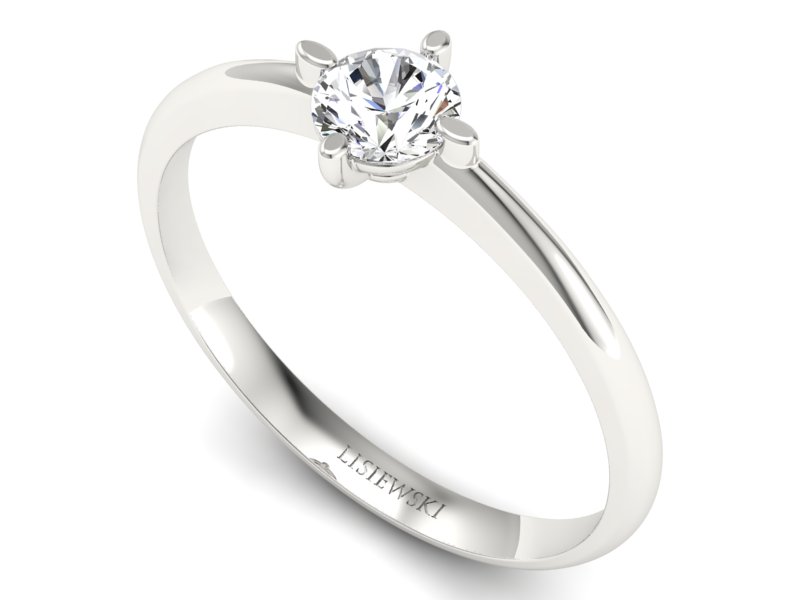 Pierścionek zaręczynowy z brylantem z palladu - P15101pll — zdjęcie 3