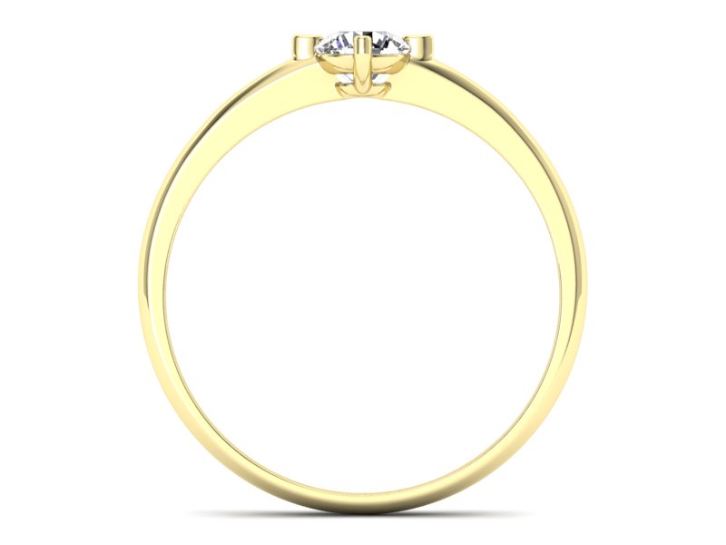 Złoty pierścionek z brylantem żółte złoto - P15101z — zdjęcie 2
