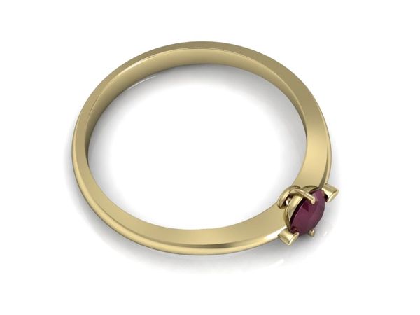 Pierścionek zaręczynowy z rubinem żółte złoto - p15101zr