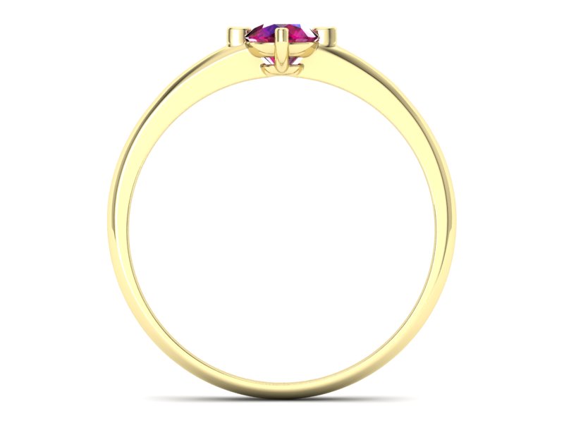 Pierścionek zaręczynowy z rubinem żółte złoto - p15101zr — zdjęcie 2