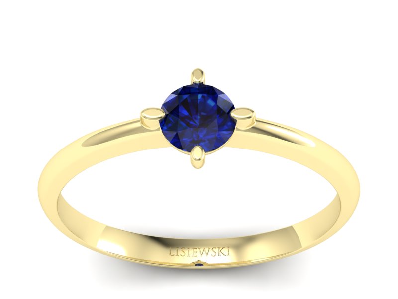Złoty pierścionek z szafirem złoto - p15101zsz