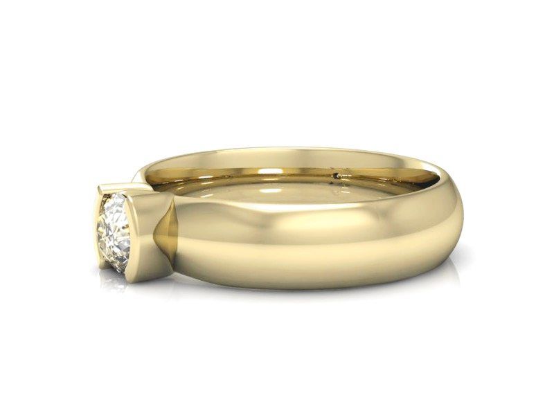 Złoty Pierścionek z brylantem żółte złoto próba 585 - P15103Z - 2