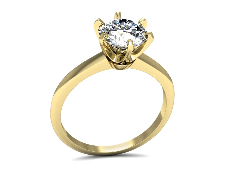 Klasyczny Złoty pierścionek z diamentami żółte złoto 585 - P15104z - 3