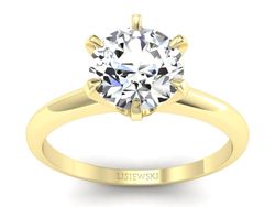 Złoty pierścionek z diamentami żółte złoto 585 - P15104z