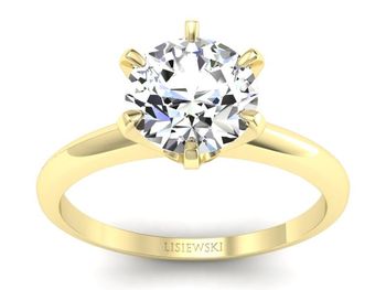 Złoty pierścionek z diamentami żółte złoto 585 - P15104z - 1