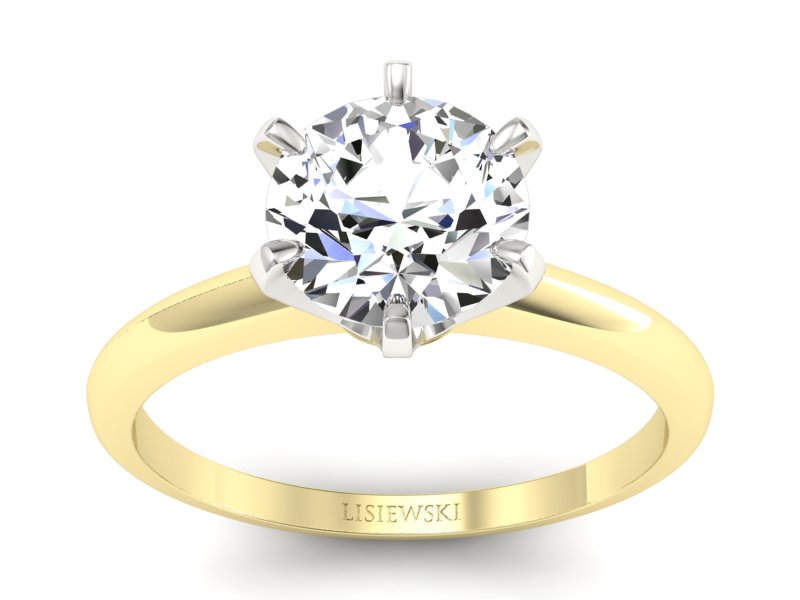 Pierścionek z diamentem żółte i białe złoto - P15104zb