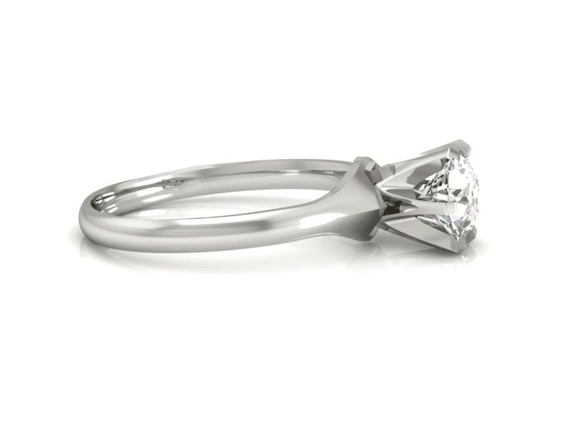 Złoty pierścionek z brylantem białe złoto - P15105bbr — zdjęcie 2