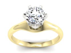 Pierścionek z diamentem żółte i białe złoto - p15105bz