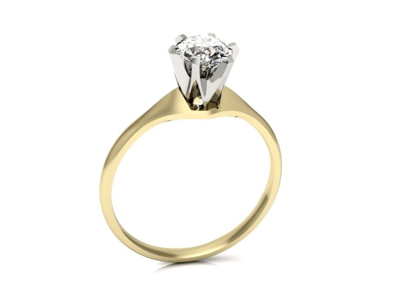 Pierścionek z diamentem żółte i białe złoto - p15105bz — zdjęcie 3