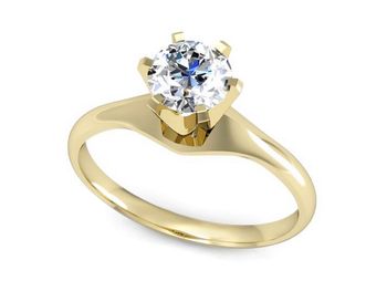 Złoty Pierścionek zaręczynowy z brylantem złoto - p15105z - 1