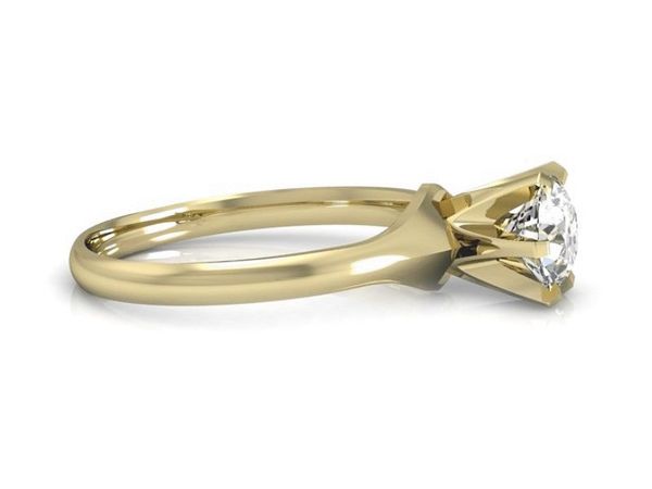 Złoty Pierścionek zaręczynowy z brylantem złoto - p15105z