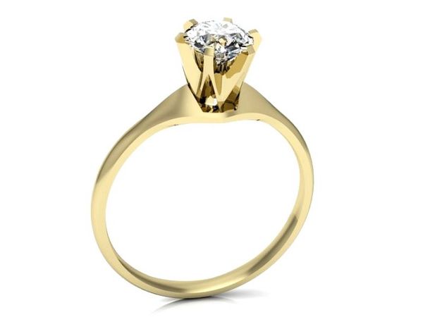 Złoty Pierścionek zaręczynowy z brylantem złoto - p15105z