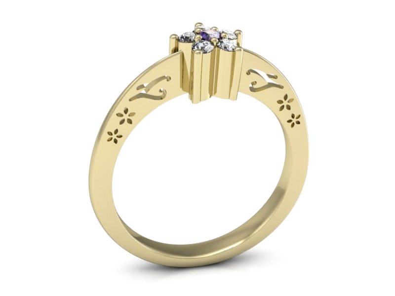 Pierścionek zaręczynowy z tanzanitem i brylantami - P15109ZT — zdjęcie 3