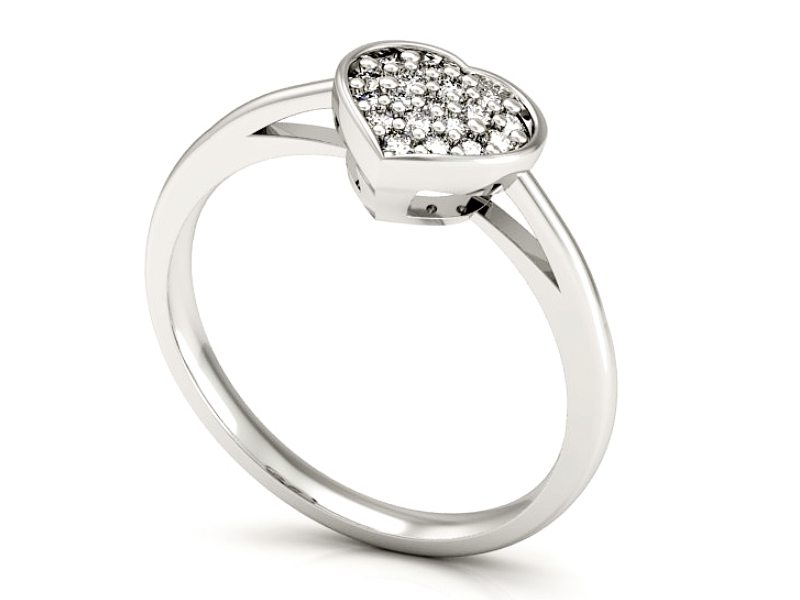 Pierścionek zaręczynowy z brylantami białe złoto - P15110b — zdjęcie 3