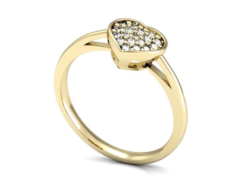 Pierścionek zaręczynowy z brylantami żółte złoto - P15110z - 3