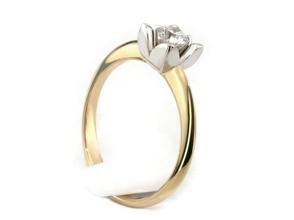 Złoty Pierścionek zaręczynowy z brylantem złoto - P15111bz