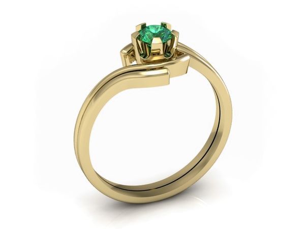Złoty pierścionek ze szmaragdem - P15112Zsm